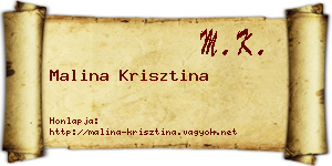 Malina Krisztina névjegykártya